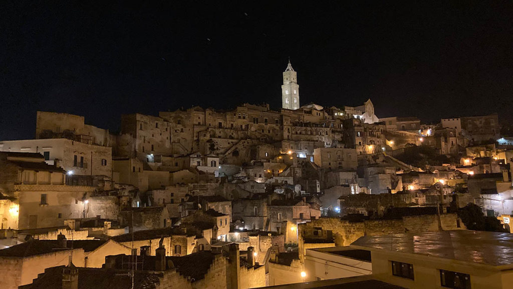 Sassi in Matera bei Nacht