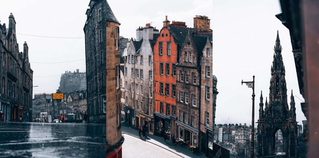 Stadtzentrum und neoklassische Bauten in Edinburgh
